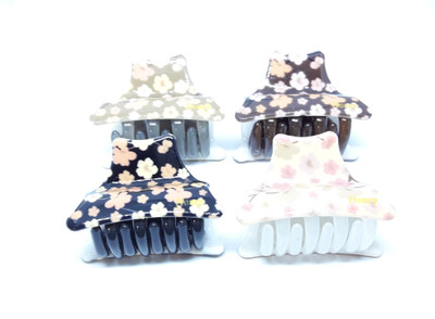 

M K Designs Hair Clutcher Set of 4 Hair Claw(Black, White, Brown, Grey)