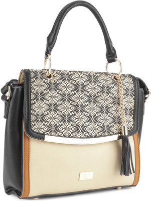 

Allen Solly Hand-held Bag(Black, Beige), Beige;black