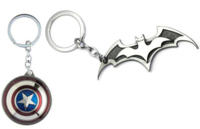 

Styledose Double Batman Silver Keychain and Shield keychain combo Key Chain