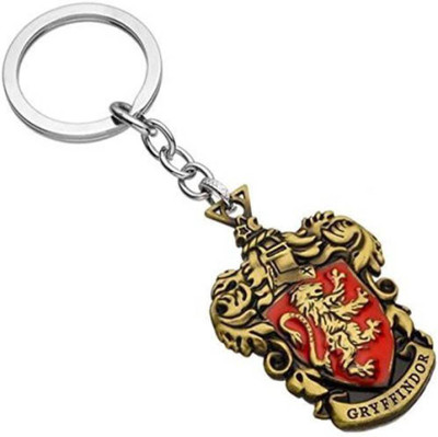 

Styledose Harry potter School of Magic Gryffindor School Badge metal silver keychain Key Chain