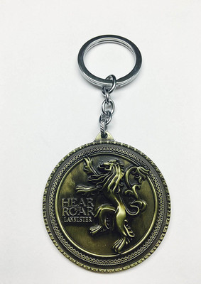 

Styledose Game of Thrones Family crest House Lannister 3D 5cm Locking Key Chain (gold round) Key Chain