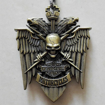 

Techitry Harley Davidson Skull Black Metal Key Chain