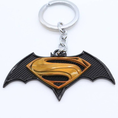 

Styledose Batman Superman red black Metal Keychain Key Chain (orange, Black) Key Chain