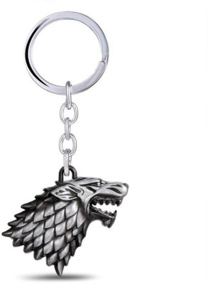 

Styledose HBO Game of Thrones House Winter is coming Stark Head 3D Key Chain (Silver) Key Chain