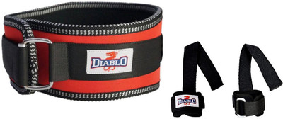 

DIABLO Excellent Back Support Gym Belt Size M Red With Weight Lifting Bar Straps Combo Pack Gym & Fitness Kit