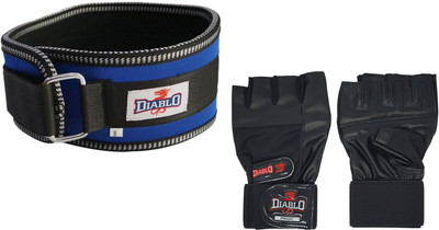 

DIABLO Excellent Back Support Gym Lumber Belt Size XL Blue With Energy Gym Gloves Combo Pack Gym & Fitness Kit