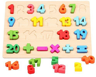 

Generic Numeric Puzzle Unisex Children Wooden Toy 1-20(Multicolor)