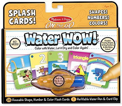 

Melissa & Doug On The Go Water Wow! Reusable Water-Reveal Cards - Shapes, Numbers, Colors(Multicolor)