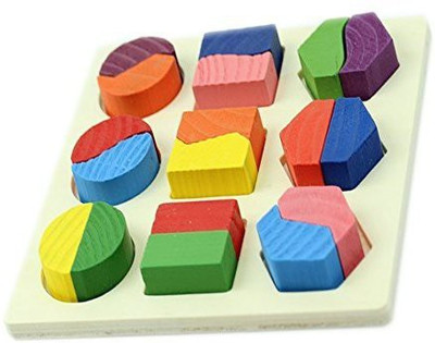 

Generic Wrisky Kids Baby Wooden Learning Geometry Educational Toy Block Puzzle Montessori Early(Multicolor)