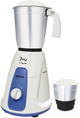 Inalsa Polo 2 550 W Mixer Grinder(White, Blue, 2 Jars) available at flipkart for Rs.1299