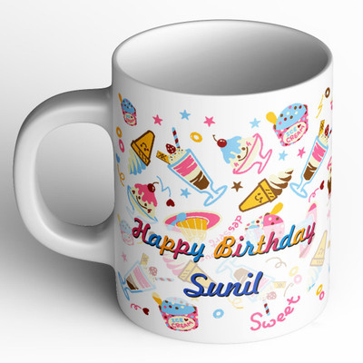 Abaronee Sunil Happy Birthday b002 Ceramic Coffee Mug(350 ml)