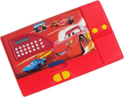 

KIDLAND CAR Car Print Jumbo Pencil Box With Calculator Art Plastic Pencil Box(Set of 3, Red)