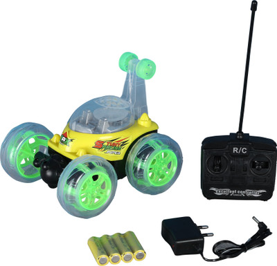 

Sirius Toys Stunt Car - 360 Degrees Front Axle Spinning Big Wheels Stunt Car With Lights & Music - Yellow(Yellow)