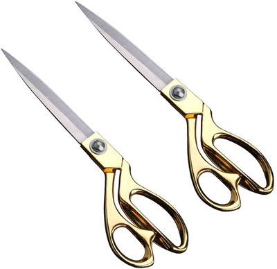 StealODeal |Pack of 2|10.5 Inch Gold Professional Scissors(Set of 2, Gold, Silver)