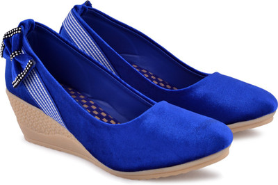 

PIPILIKA Queen 113.324 Blue Trendy High Heel Wedges Belly Shoe for Women Bellies For Women(Blue