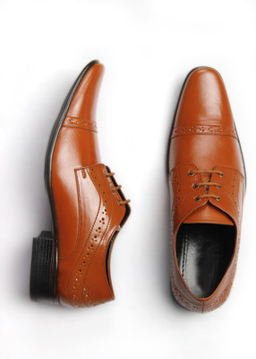 

NMD Men's Synthetic Tan Formal Brogue Shoes Derby For Men(Tan