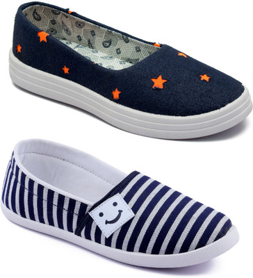 

Asian Women Casual & Running Shoes Combo Pack of 2 Slip On Sneakers For Women(Blue, Orange, Multicolor