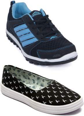 

Asian Women Casual & Running Shoes Combo Pack of 2 Walking Shoes For Women(Black, White, Multicolor