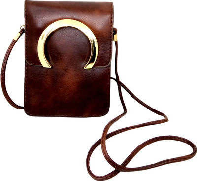 

HALO NATION Girls Casual Brown Leatherette Sling Bag