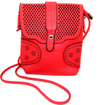 

VShine Girls Casual Red Leatherette Sling Bag