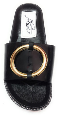 

Angel Fashion Buckle Slipper Flip Flops Flip Flops, Black