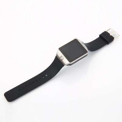 

Newone Sim Card Smart watch Dz09 Silver Black Smartwatch(Black Strap Free size)