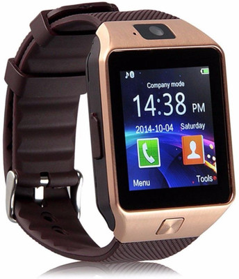 

MOBONE DZ09-0A Gold Smartwatch(Black Strap Regular)