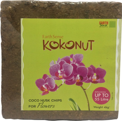 

earth sense kokonut Coir Husk Chips Coconut Husk Chips helps to grow flower plants Soil Manure(4 kg Cake)