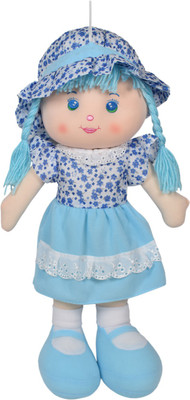 Ultra Cute Hanging Baby Doll Soft Toy with Flowers - 20 inch(Blue)