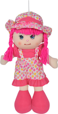 

Ultra Cute Hanging Baby Doll Soft Toy with Flowers - 14 inch(Pink)