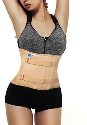 

Morrilfox Abdominal Corset Double Lock Stomach Shapewear Abdomen Support(Beige