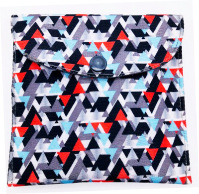 

Meher Collection Cosmetic Pouch(Multicolor, Silver, Red), Red print;silver lining