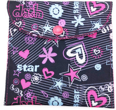 

Meher Collection Cosmetic Pouch(Multicolor, Pink), Pink base;printed;purple lining
