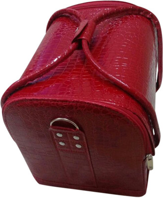 

Haryana Craft High Quality Leather Jewellery Vanity Case, Color Cheery Dimensions 36 x 25 x 30 cm Maku up kit, Vanity box Vanity Box(Red)