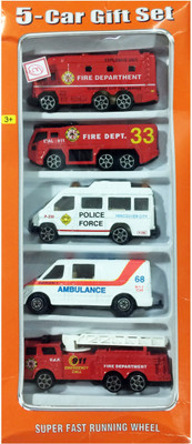 

Babysid Collections Fire Department Rescue Toy Vehicle Set of 5 Pcs Small Toys(Multicolor)