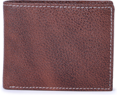 

aller Men Brown Genuine Leather Wallet(8 Card Slots)