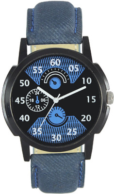 

TESLO Analouge Black Dial And Blue Leather strap Wrist Watch formal , casual , party wedding , Quartz WATCH for man and boys Special Collection Of Stylish Watch For Men and boys Special Collection Of Stylish Watch For Men and boys Special Collection Of St