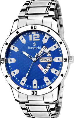 

Buccachi B-G5021-WT-CH Buccachi Blue Dial Day and Date Watch - Men's Watch - For Men