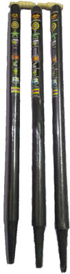 

Shri Laxmi Wooden Cricket Stumps Set With Bails (3 Wicket) With 2 Bails Free (Black Colour)(Black)