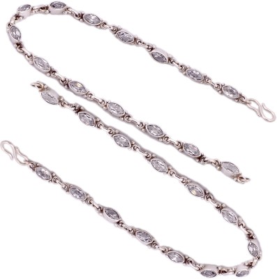 PeenZone 92.5 Silver Colorful Sterling Silver Anklet(Pack of 2)