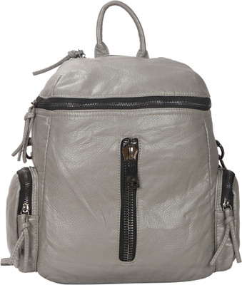 

Bagkok Grey PU Backpack Backpack(Grey, 12 inch)