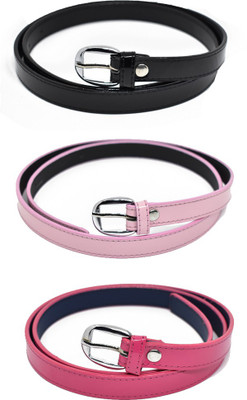 

style along Women Casual, Party Black, Pink Artificial Leather Belt