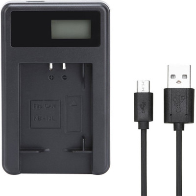 Power Smart USB LCD Display NB-13L Battery Charger For CANN PowerShot G5X G7X G9X G3X Camera Battery Charger(Black)