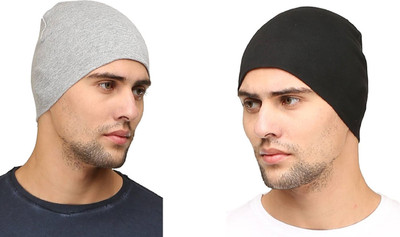Atabz Solid Skull Cap Cap(Pack of 2)