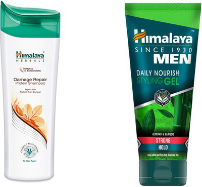 

Himalaya Damage Repair Protein Shampoo, Men Daily Nourish Styling Gel(Set of 2)