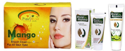 

Pink Root MANGO BLEACH 250GM with ROOP MANTRA AYURVEDIC FAIRNESS CREAM 30gm,CUCUMBER FACE WASH 115gm(Set of 3)