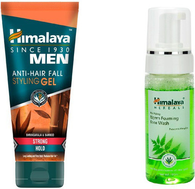 

Himalaya Men Anti Hair Fall Styling Gel, Purifying Neem Face Wash(Set of 2)