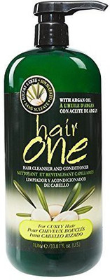 

Hair One 33.8-Ounce Cleanser And Conditioner With Argan Oil For Curly(1000 ml)