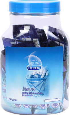 DUREX Jeans Condoms Jar Condom(Set of 25, 50 Sheets)