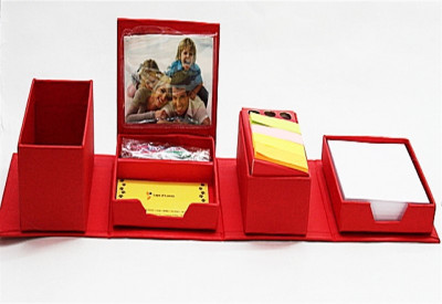 

Laps of Luxury 5 Compartments Paper, Plastic Office Desk Organizer(Red)
